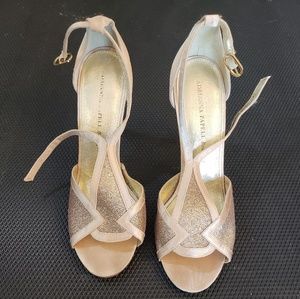 Ladies gold strap heels